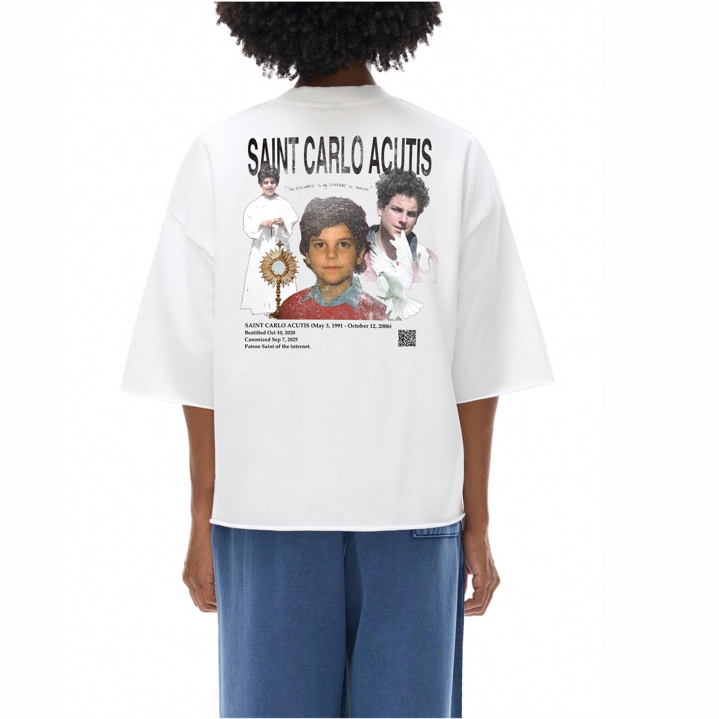 Saint Carlo Acutis Vintage Washed Boxy T-Shirt