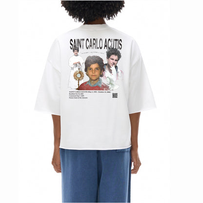 Saint Carlo Acutis Vintage Washed Boxy T-Shirt